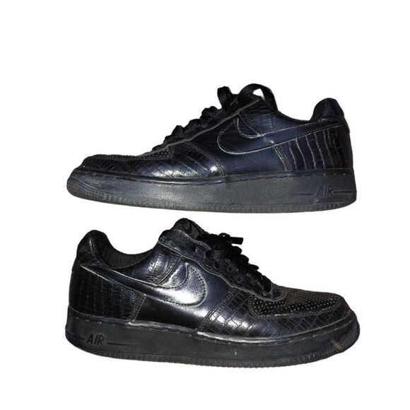 VINTAGE 2005 Nike Air Force 1 Premium Crocodile Black Size 8.5 - Picture 7 of 14